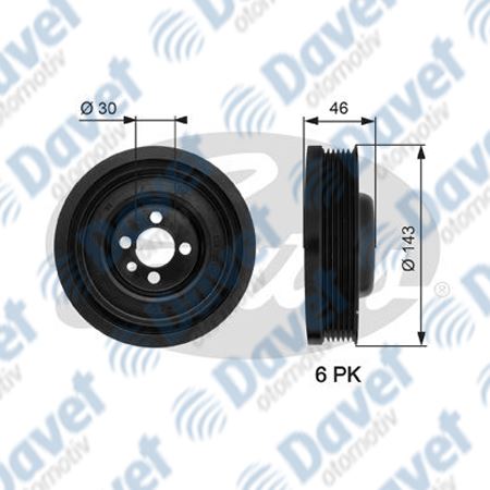 GATES TVD1040 Krank Kasnagi Vw Caddy 1.6 Tdi Ym